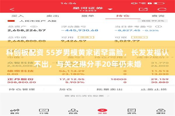 科创板配资 55岁男模黄家诺罕露脸，长发发福认不出，与关之琳分手20年仍未婚