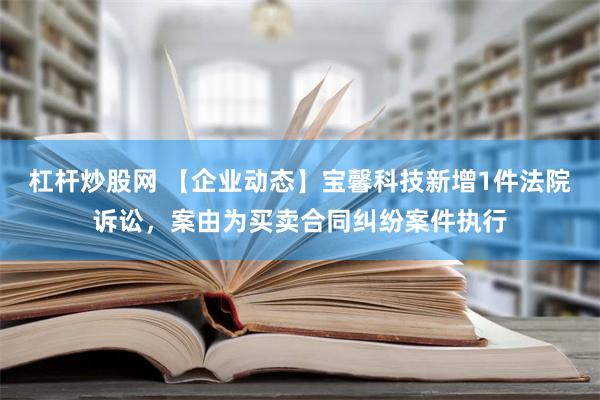 杠杆炒股网 【企业动态】宝馨科技新增1件法院诉讼，案由为买卖合同纠纷案件执行