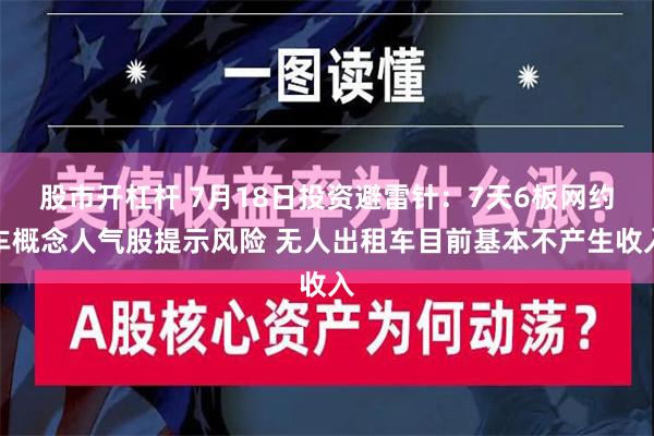 股市开杠杆 7月18日投资避雷针：7天6板网约车概念人气股提示风险 无人出租车目前基本不产生收入