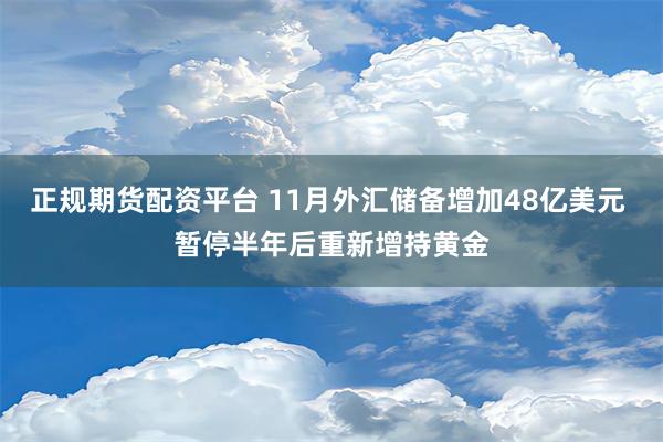 正规期货配资平台 11月外汇储备增加48亿美元 暂停半年后重新增持黄金