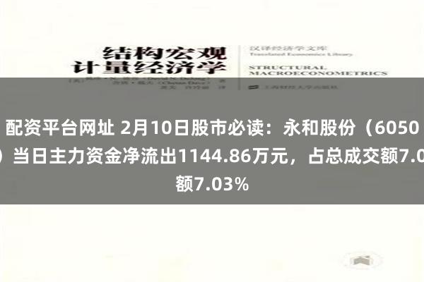 配资平台网址 2月10日股市必读：永和股份（605020）当日主力资金净流出1144.86万元，占总成交额7.03%